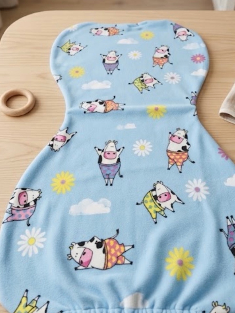 New Unbranded Whimsical Cow Print Fabric Piece